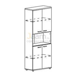 Мебель для персонала Офисный шкаф для документов 4-дверный с открытой нишей А4 9374