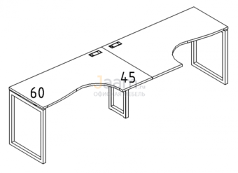 Мебель для персонала Рабочая станция со столами эргономичными "Классика" на металлокаркасе QUATTRO Б4 031-2 БП
