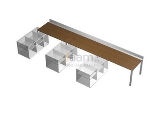 Мебель для персонала Рабочая станция (3х160) с ProSystem на 3-х опорных тумбах левых (БЕЗ ТУМБ) КВ 0120-3
