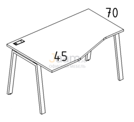 Мебель для персонала Стол эргономичный левый "Техно" на металлокаркасе TRE Б3 065 БП