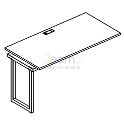 Мебель для персонала Секция стола рабочей станции на металлокаркасе QUATTRO Б4 013-1 БП