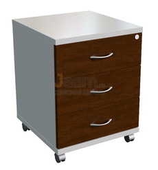Мебель для персонала Офисная тумба подкатная 3 ящ. с центр. замком, ручка скоба, колёса d40 11300