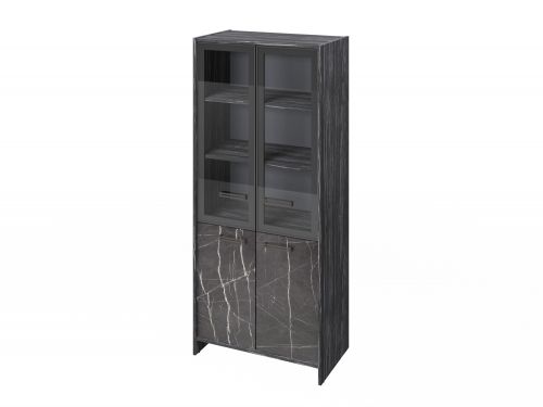 Шкаф для документов Festus FB-671.G 800x460x1861 (Древесина Графит/Камень Пьетра Гриджиа черный)