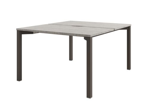 Стол-тандем на металлокаркасе Solution D-40 1200x1432x750 (Бетон/ТрюфельКоричневый)