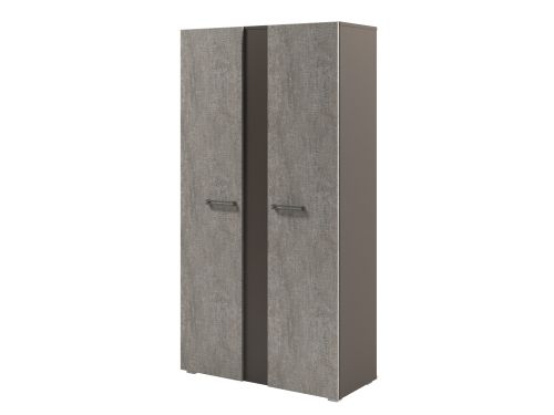 Стеллаж высокий с дверьми Solution D-77 950x414x1820 (Бетон/Трюфель)