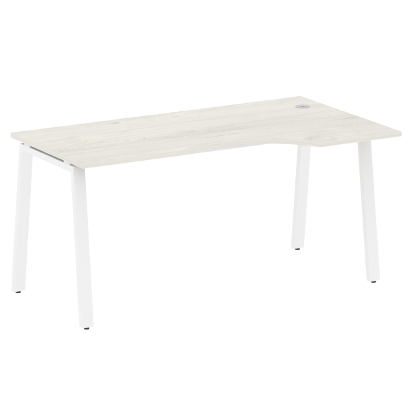 Стол криволинейный правый Metal System Style БА.СА-1 Пр 1600x900x750 (Дуб Наварра/Белый металл)