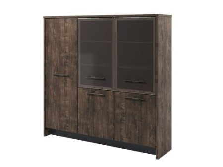 Шкаф для документов трехсекционный Torston T-33-15 2200x520x2120 (Дуб Бунратти/Антрацит)