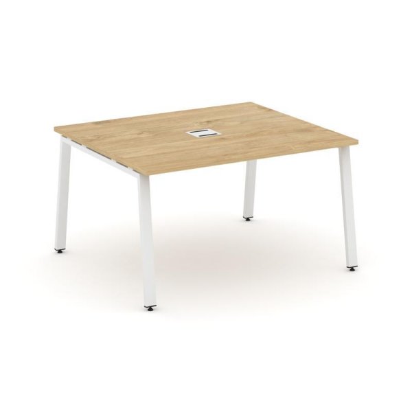 Стол переговорный SN-6A.SPRG-032 (1180х1180х750) (Тиквуд Светлый/Металл Белый)