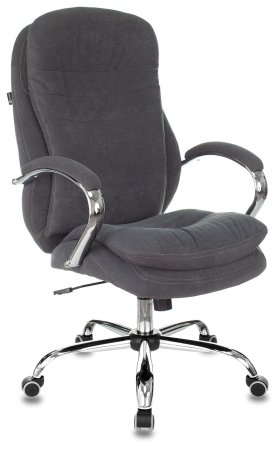 Кресло руководителя T-9950SL Fabric серый Alfa 44 крестов. металл хром (Серый)