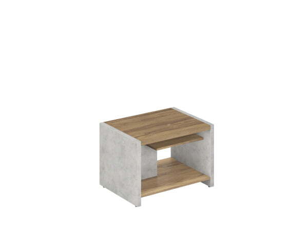 Стол журнальный Wood&Stone СФ-531602 600x800x550 (Дуб Чарльстон/Бетон Чикаго)