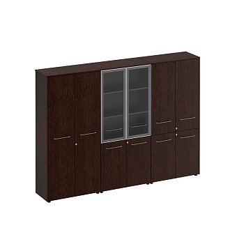 Шкаф комбинированный высокий (закрытый + стекло + одежда) Reventon МЕ 377 2740x460x1960