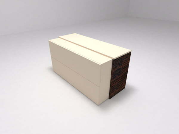 Боковина для блока с ящиками Brix BR.00.40 390x20x610 (Бежевый (акрил))