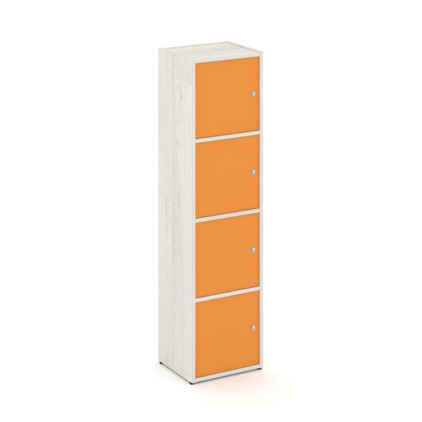 Стеллаж Locker Plus LK.K-004 408x350x1593 (Дуб Наварра | Оранжевый)