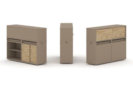 Тумба двойная + низкая надставка ES.NB.2N-10 (1500х410х1135)
