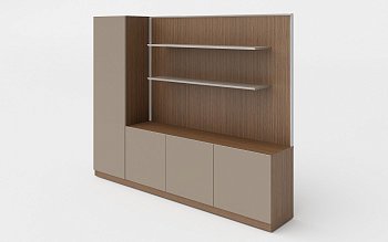 Шкаф с открытыми полками и гардеробом ARES LUX (2150х400х1800)
