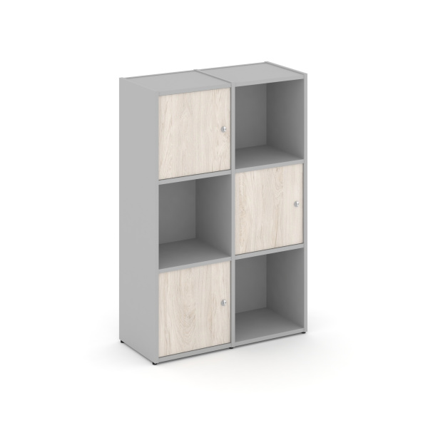 Стеллаж Locker Plus LK.K-002 798x350x1203 (Серый | Денвер Светлый)
