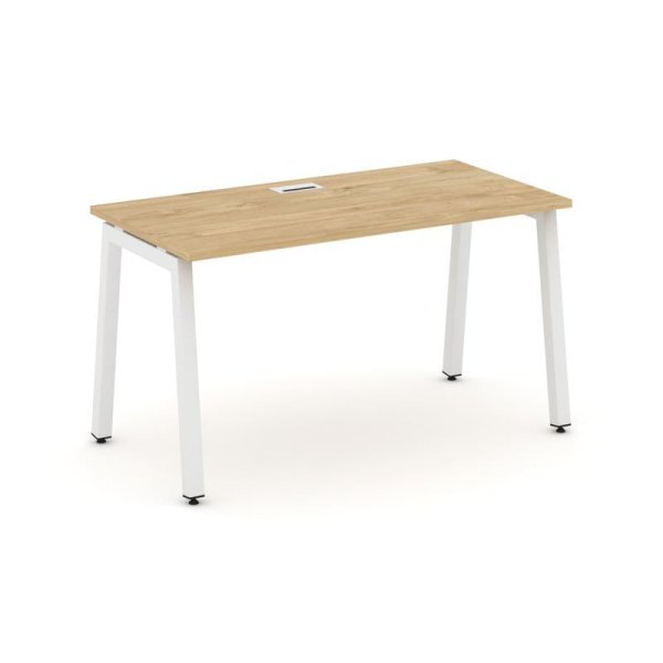 Стол письменный SN-5A.SP-011 (980х700х750) (Тиквуд Светлый/Металл Белый)