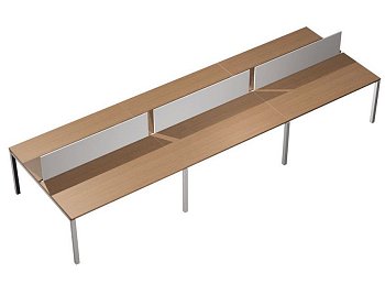Рабочая станция с настольными экранами ДСП  Profiquadro КВ 0133-3 БВ 4800x1570x750