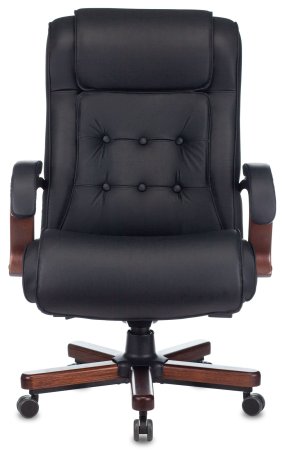 Кресло руководителя T-9926WALNUT черный кожа крестов. металл/дерево (Черный)