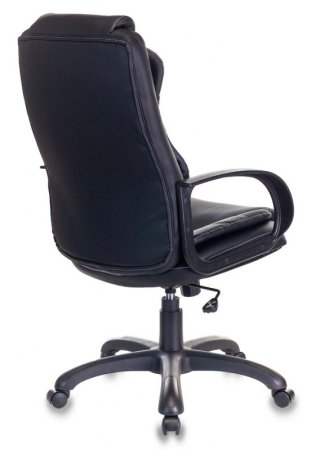 Кресло руководителя CH-839 черный Leather Black эко.кожа крестов. пластик (Черный)
