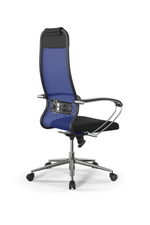 Кресло для руководителя Метта Sit 10 B1-111K - X2+UMF(X1) /Ub00/Wh00/K1cL(M09.B23.G18.W01) (Синий | Черный)