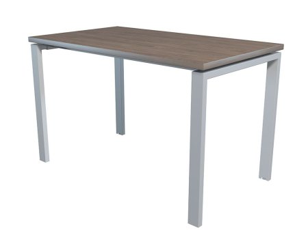 Стол NT 120x70 темный орех/серый (Коричневый/Белый)