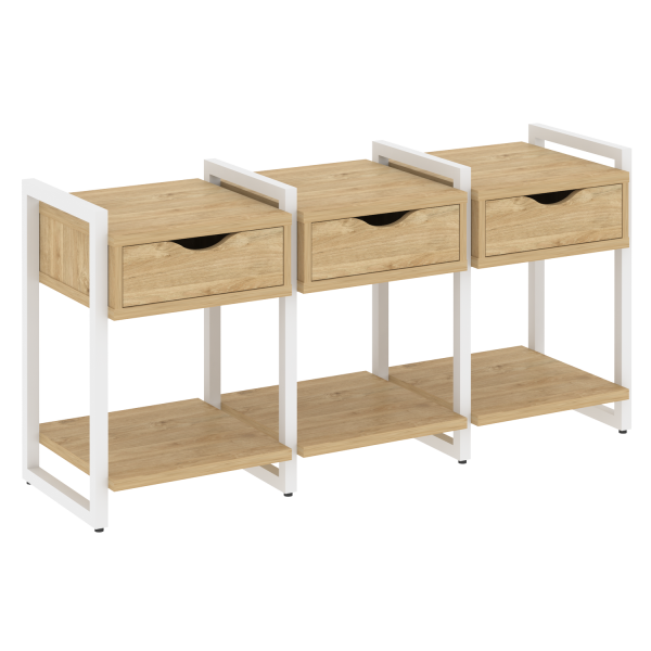 Тумба на регулируемых опорах наборная VR.L-TN-4.O 1440x460x719 (Тиквуд Светлый/Белый металл)