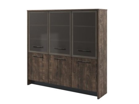 Шкаф для документов трехсекционный, левый Torston T-33-16л 2200x520x2120 (Дуб Бунратти/Антрацит)