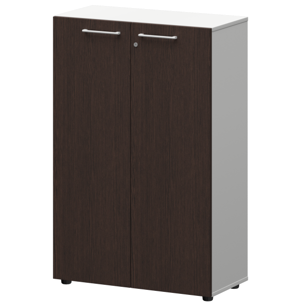 Шкаф средний закрытый Кортез СМШ38F(Б) 792x362x1190 (Дуб венге/Белый)