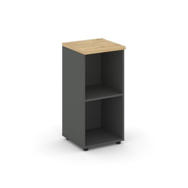 Стеллаж низкий узкий SN.STU-300 (400х400х833) (Антрацит/Тиквуд Светлый)
