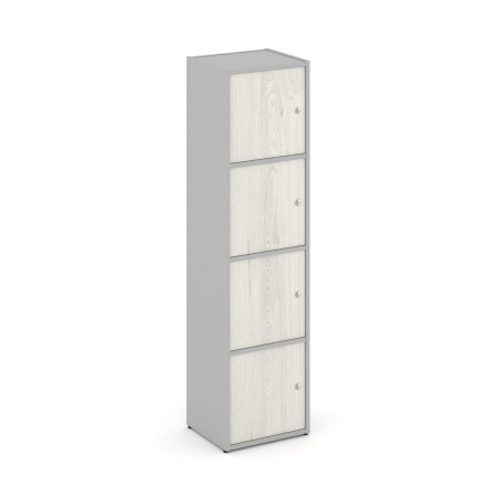 Стеллаж Locker Plus LK.K-004 408x350x1593 (Серый | Дуб Наварра)
