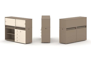 Тумба двойная + низкая надставка ES.NB.2N-8 (1500х410х1135)