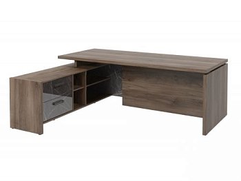 Стол руководителя с опорной тумбой Festus FB-121L.GG 1800x2100x750
