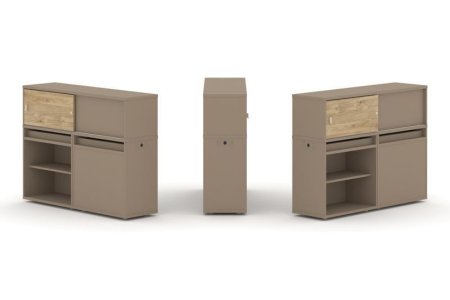 Тумба двойная + низкая надставка ES.NB.2N-14 (1500х410х1135)