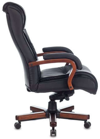 Кресло руководителя T-9926WALNUT черный кожа крестов. металл/дерево (Черный)