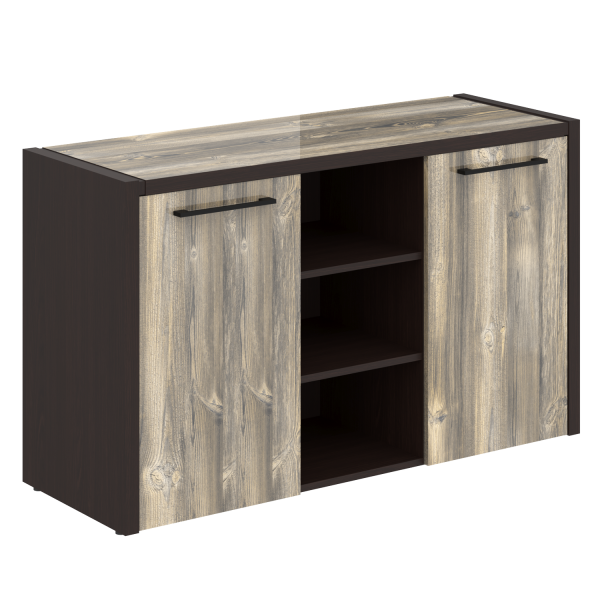 Тумба с фригобаром в кабинет руководителя серии Morris MTF 140 1400x492x828 (Дуб Базель/Венге Магия)