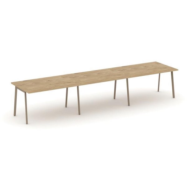 Стол переговорный ES.PRG-3.3-P (4140х980х750) (Тиквуд Светлый/Металл Латте)