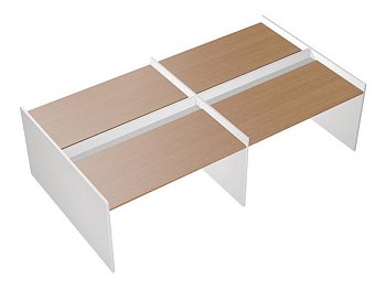 Рабочая станция на опорах ДСП (4х140) с ProSystem Profiquadro КВ 1402-2 БВ 2875x1570x835