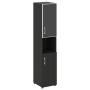 Шкаф для документов с нишей узкий со стеклом черным LT.SU-1.4 R (R) black