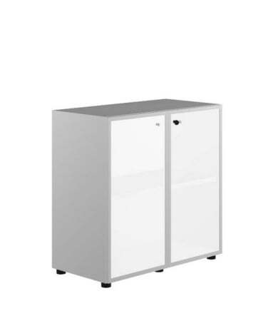 Шкаф низкий, стекло мокка, рама алюминий Z2 IDEV86B K 860x450x860 (Орех каналетто)