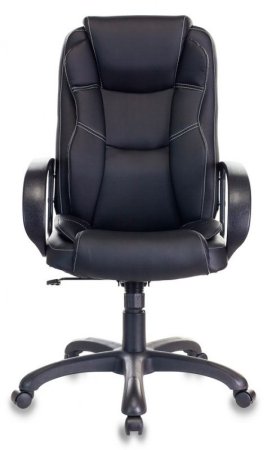 Кресло руководителя CH-839 черный Leather Black эко.кожа крестов. пластик (Черный)