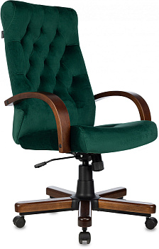 Кресло руководителя T-9928WALNUT Fabric зеленый Italia Green крестов. металл/дерево