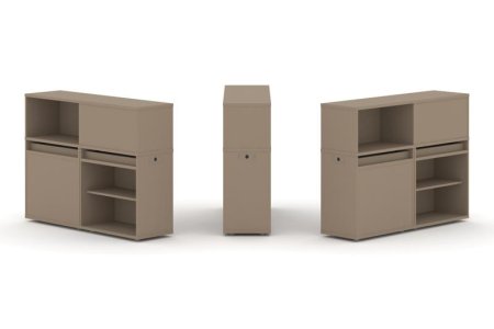 Тумба двойная + низкая надставка ES.NB.2N-12 (1500х410х1135) (Латте)