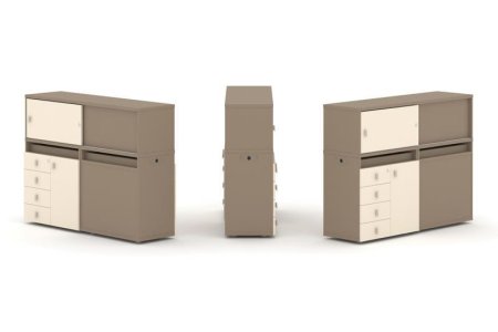 Тумба двойная + низкая надставка ES.NB.2N-18 (1500х410х1135)