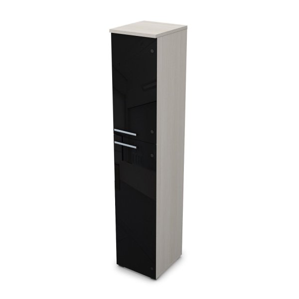9ПП.005.23 Пенал высокий со стеклом (400x450x2045), правый (Ivory)