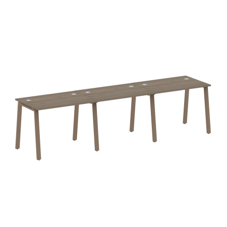 Рабочая станция на 3 рабочих места на А-образном м/к Metal System Style БА.СМ-3.1 3000x720x750 (Вяз/Мокко металл)