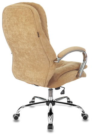 Кресло руководителя T-9950SL Fabric горчичный Velvet 73 крестов. металл хром (Горчичный)