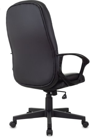 Кресло руководителя T-898 черный Leather Black эко.кожа крестов. пластик (Черный)