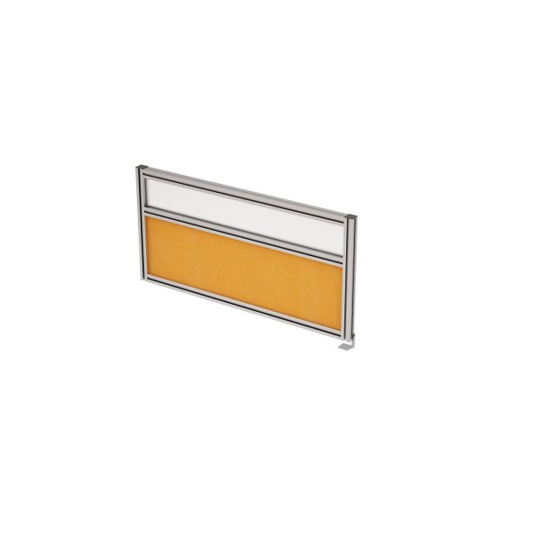 9БТСП.0412.4 Барьер боковой из ткани и стекла в алюминиевом профиле, правый (800x29x400) (Orange/стекло матовое)