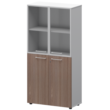 Шкаф высокий комб. Кортез СМШ48.28F.28RS(Б) 792x362x1595 (Темный шимо/Белый)